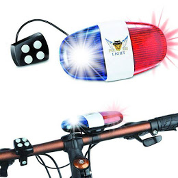 Police siren with bicycle flashlight