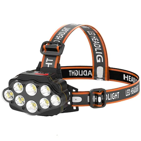 Lanterna de cap cu 8 LED-uri